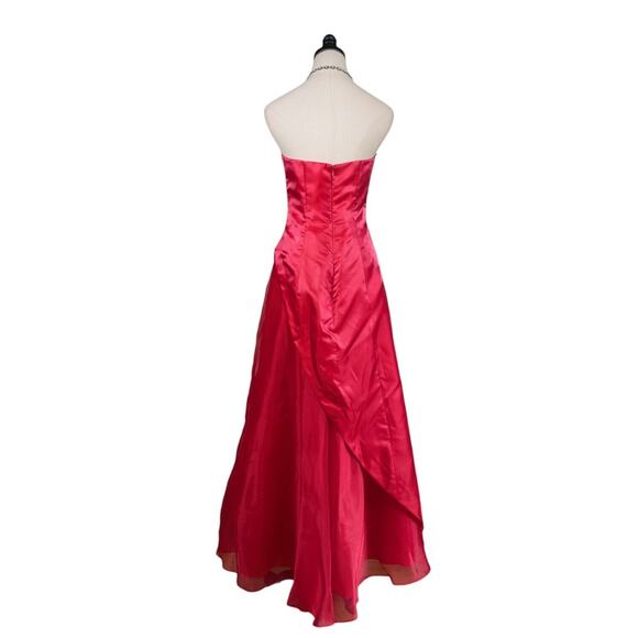 Morgan Co Prom Dress Maxi Ball Gown 8 Red Pink Fairy Princess Vintage 90s Y2K - Picture 3 of 14